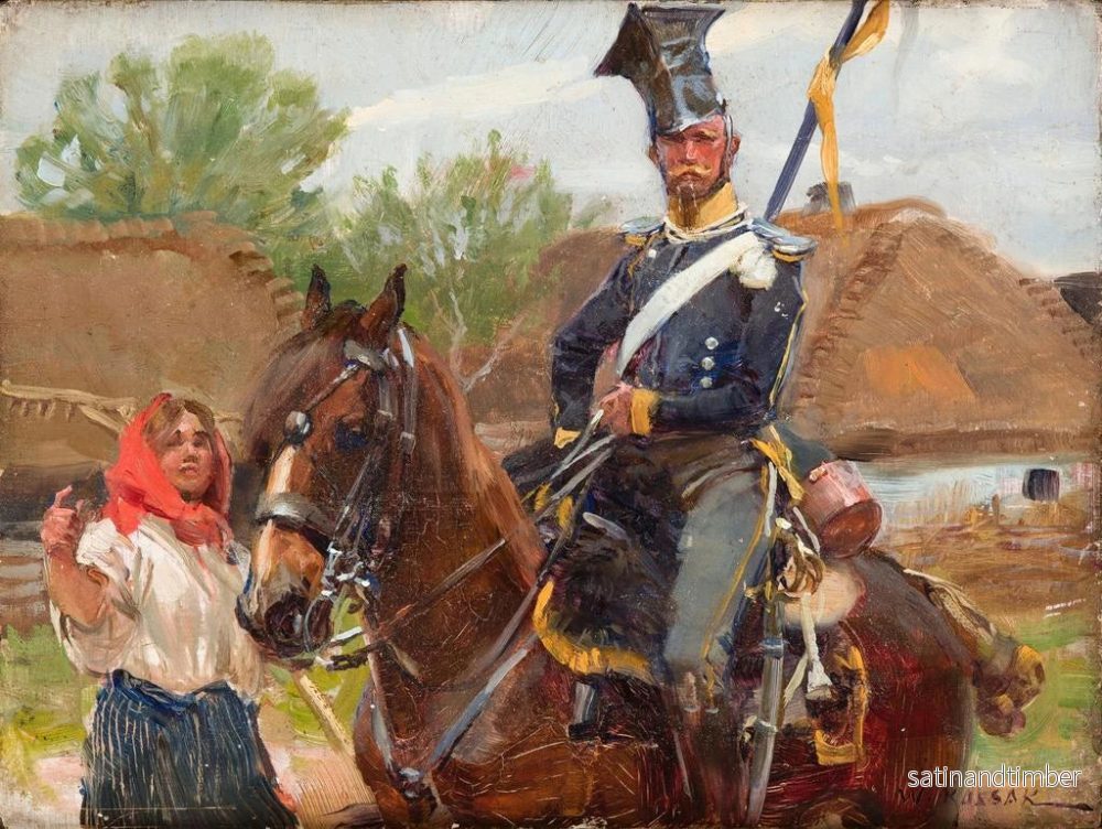 Reproduktion av målningen Uhlan med en flicka - Wojciech Kossak - Bild 2