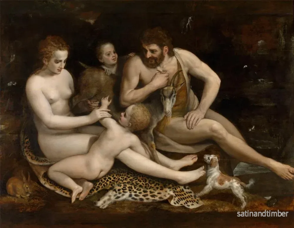 Reproduktion av målningen Adam och Eva och deras barn - Frans Floris - Bild 2