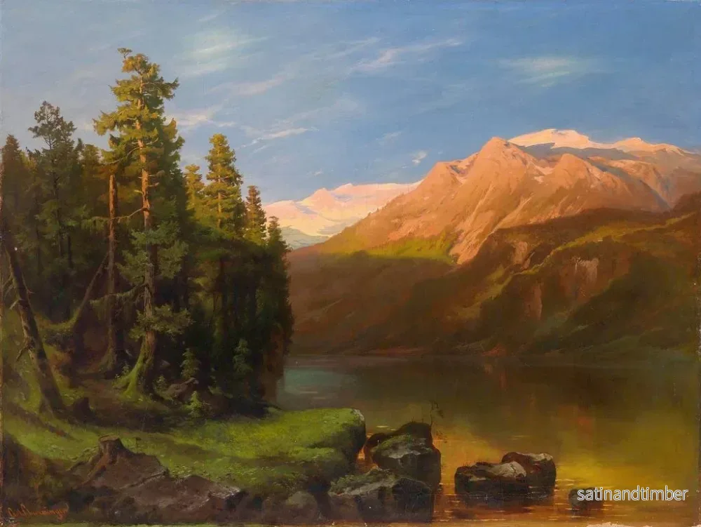 Reproduktion av målningen Landskap vid skymningen - Carl Schweninger - Bild 2
