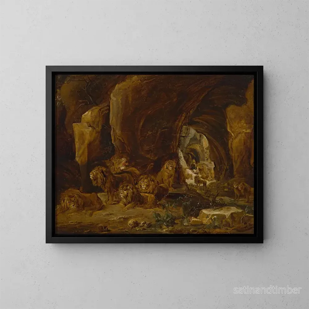 Reproduktion av målningen Daniel i lejonkulan - David Teniers den Yngre