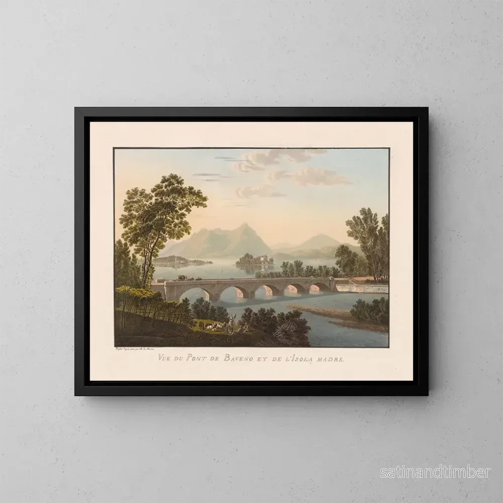 Reproduktion av målningen Vue du pont de Baveno et de l'Isola Madre - Gabriel Lory le Jeune