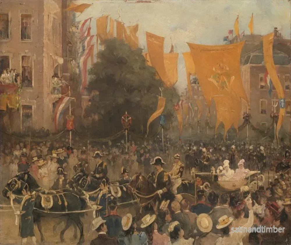 Reproduktion av målningen av L'entrée de la reine Wilhelmine à Amsterdam en 1898 - Hobbe Smith - Bild 2