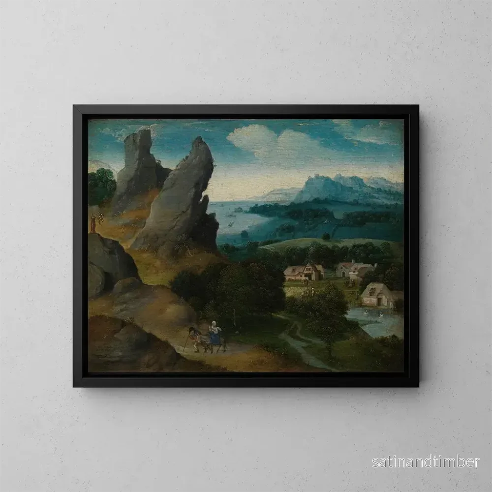 Reproduktion av målningen Landskap med flykten till Egypten – Joachim Patinier