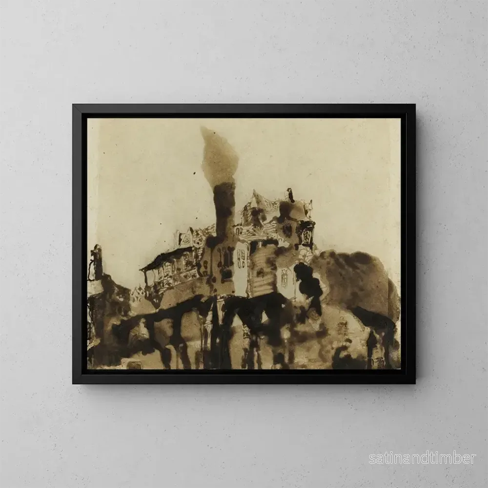 Reproduktion av målningen La ville aux balcons - Victor Hugo
