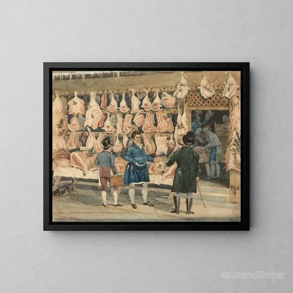 Reproduktion av målningen Le Marché de la Viande - James Pollard