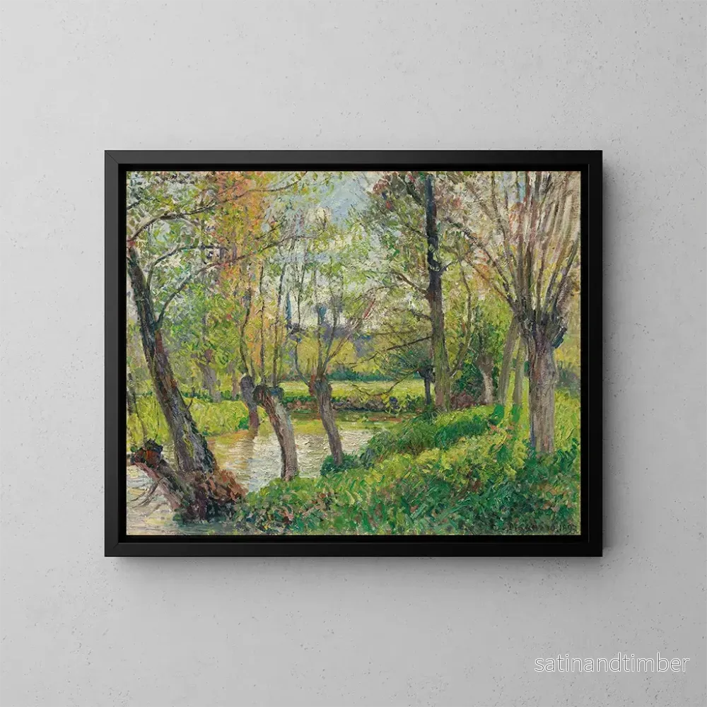 Reproduktion av målningen Bords de l'Epte, solnedgång - Camille Pissarro