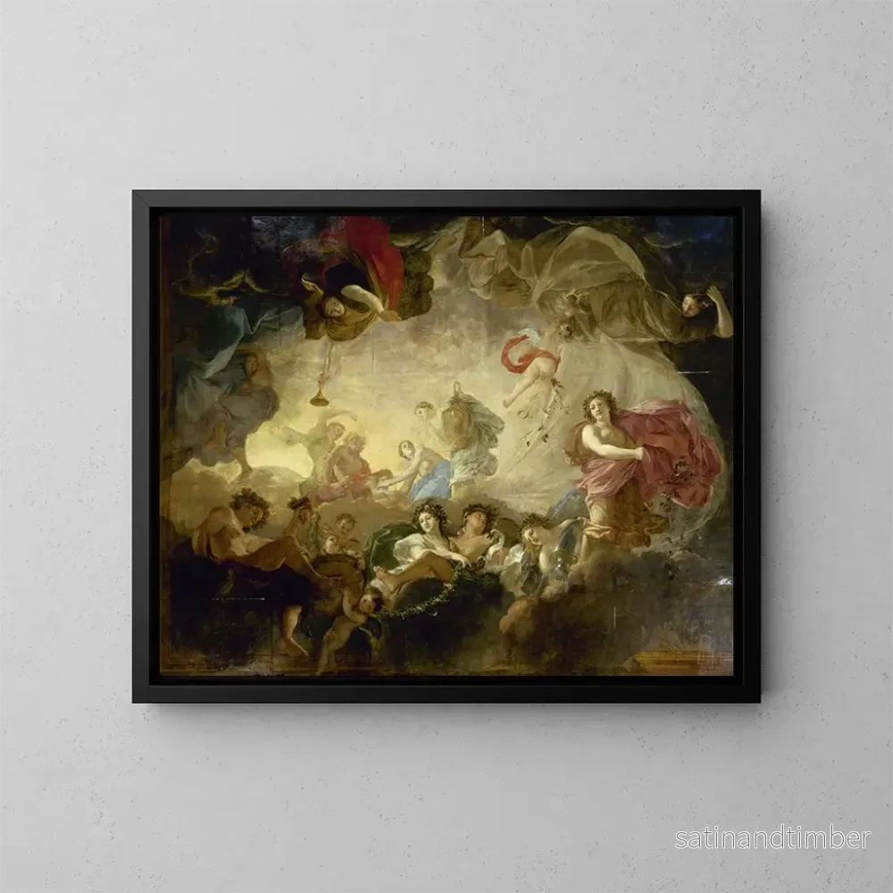 Reproduktion av målningen Le Lever de l’Aurore, also known as Apollon och timmarna – Charles Le Brun’s verkstad Reproduktion av målningen Le Lever de l’Aurore, also known as Apollon och timmarna – Charles Le Brun’s verkstad