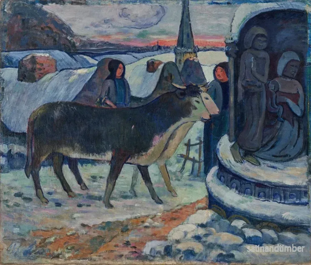 Reproduktion av målningen Natt av jul, välsignelsen av oxarna - Paul Gauguin - Bild 2