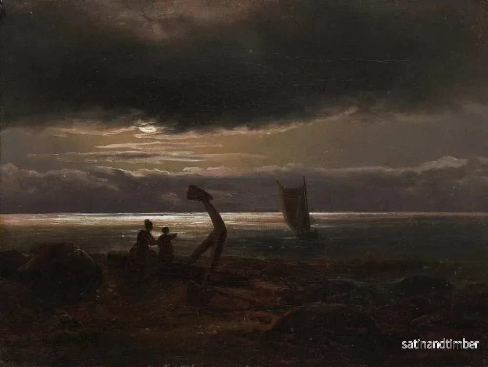 Reproduktion av målningen Mor och barn vid havet - Johan Christian Dahl - Bild 2