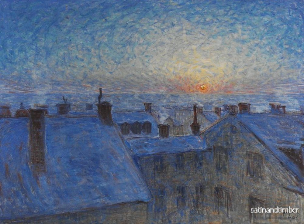 Reproduktion av målningen Lever de soleil sur les toits, motif de Stockholm - Eugène Jansson - Bild 2