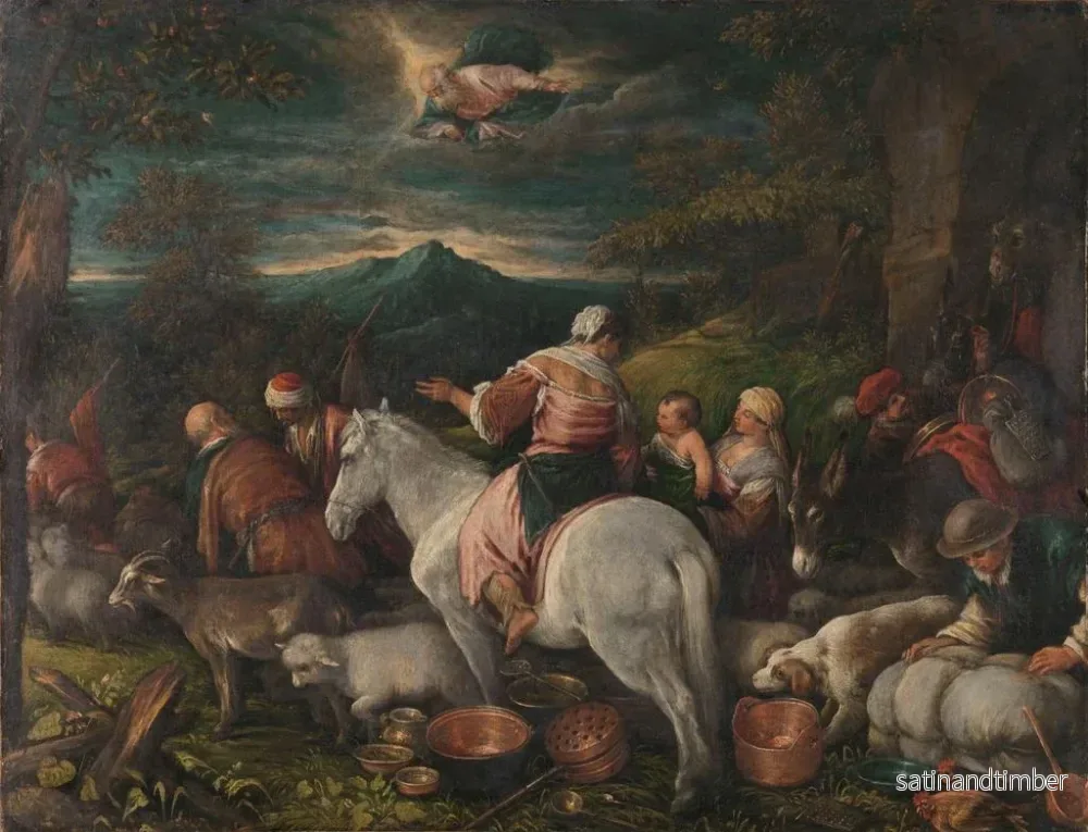 Reproduktion av målningen Abraham lämnar Haran - Francesco Bassano den Yngre - Bild 2