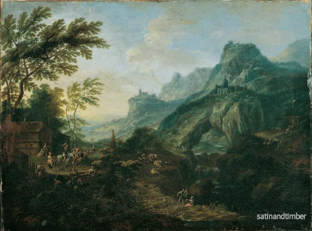 Reproduktion av målningen av ett perfekt bergslandskap med en väg - Maximilian Joseph Schinnagl - Bild 2