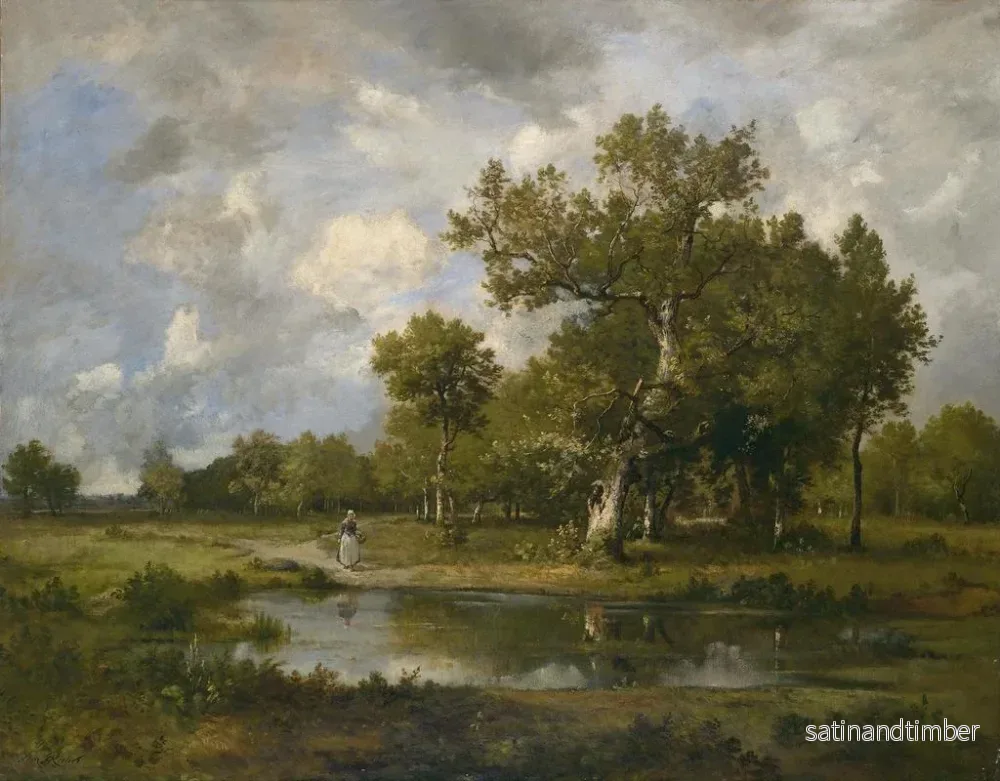 Reproduktion av målningen Landskap av Bach med promenadör - Léon Richet - Bild 2