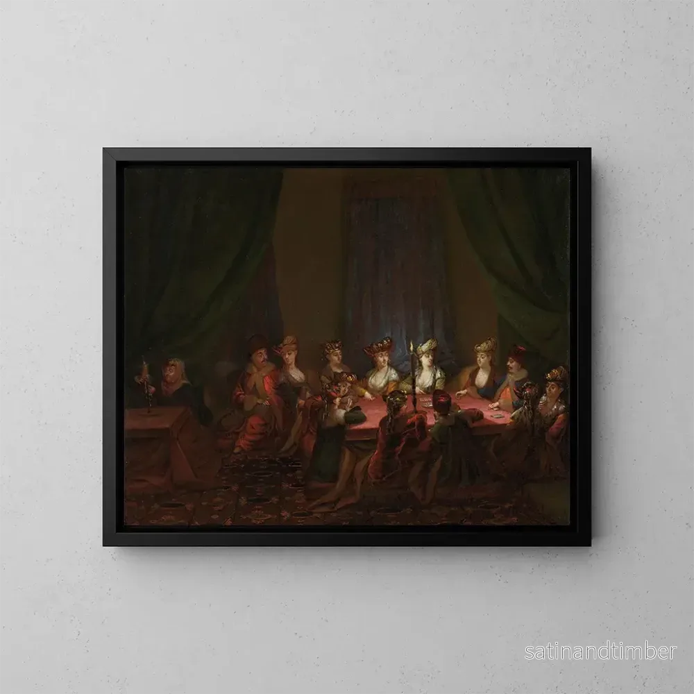 Reproduktion av målningen Fête d'Arméniens jouant aux cartes - Jean-Baptiste Vanmour