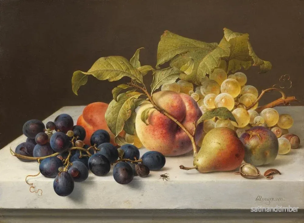 Reproduktion av målningen av frukt- och grönsaksstillben - Johann Wilhelm Preyer - Bild 2