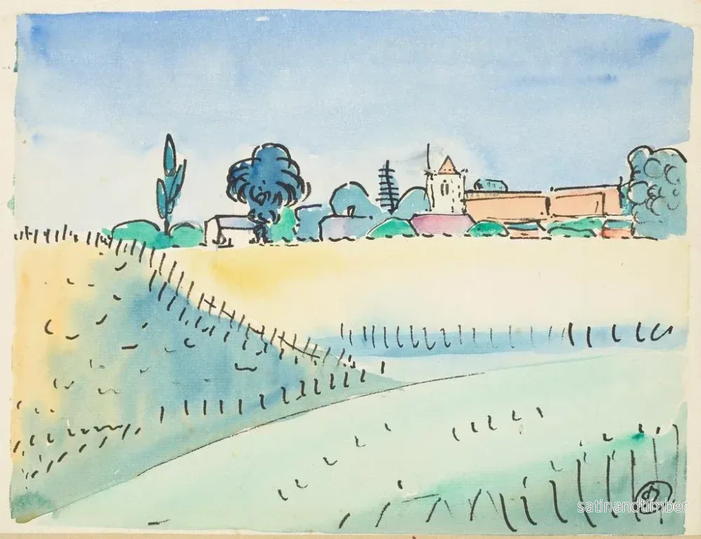 Reproduktion av målningen Landskap med kyrka - Raymond McIntyre - Bild 2