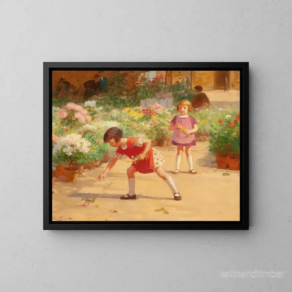 Reproduktion av målningen av blomsterarrangemang - Victor Gabriel Gilbert
