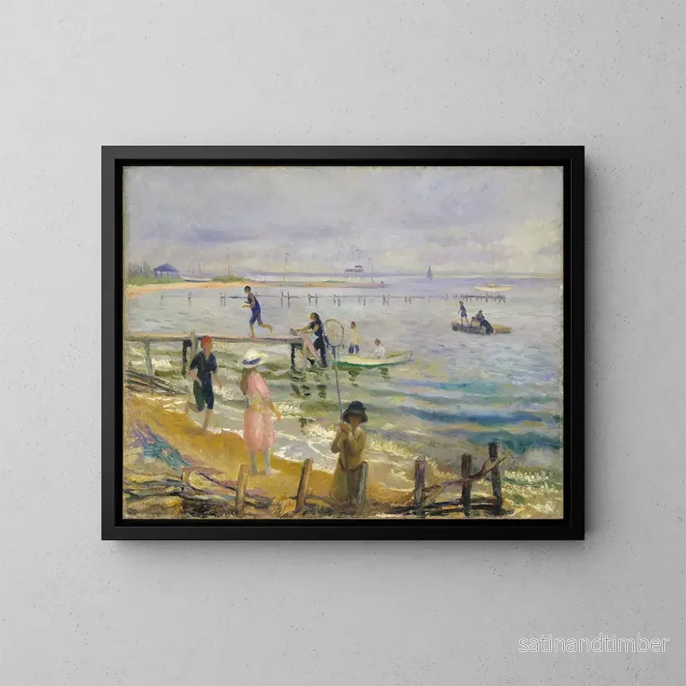 Reproduktion av målningen Jetées à Bellport - William James Glackens
