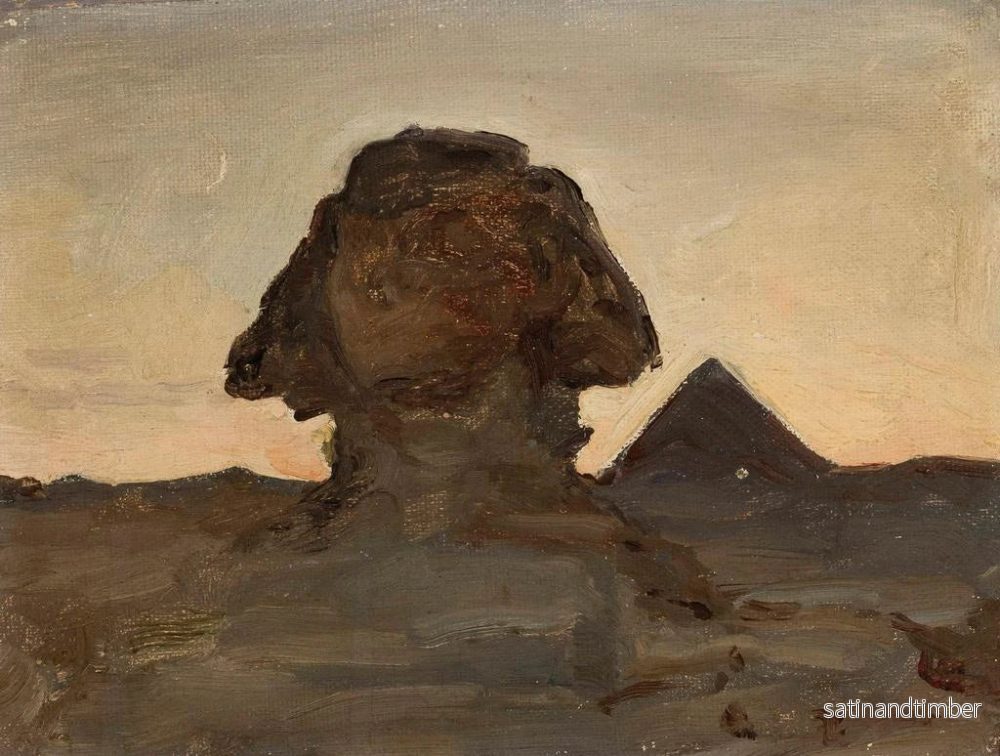 Reproduktion av målningen Sphinx vid månljus, från resan till Egypten - Jan Cybis - Bild 2