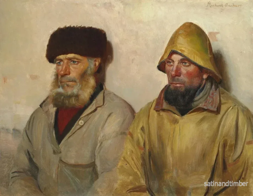 Reproduktion av målningen inomhus med två fiskare - Michael Ancher - Bild 2