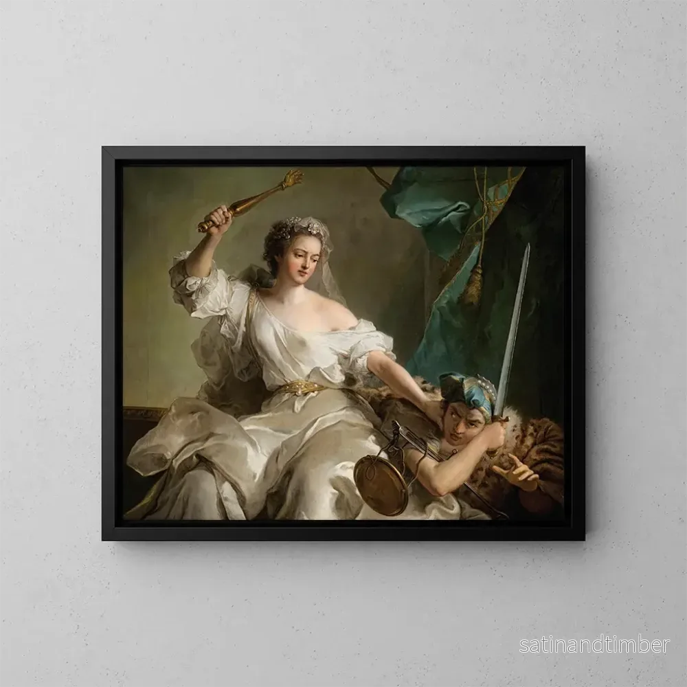 Reproduktion av målningen Allégorie de la Justice punissant l'Injustice 1737 - Jean-Marc Nattier