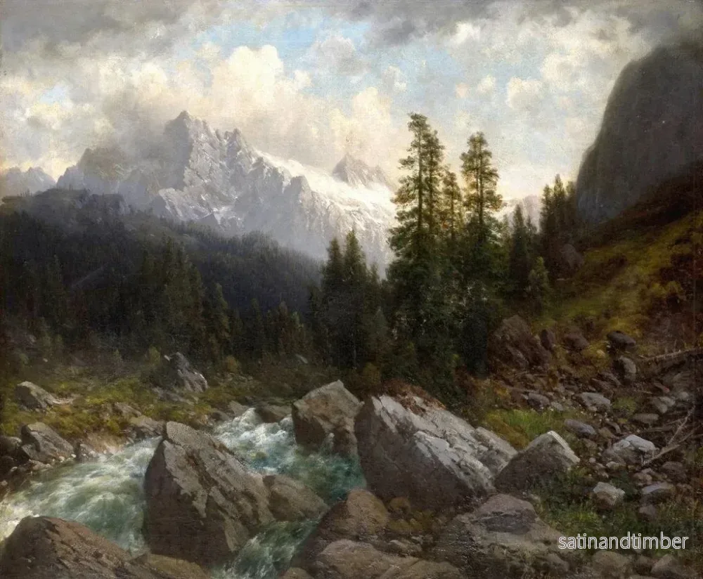 Reproduktion av målningen Atmosfär av åskväder i Bernalperna - Joseph Schoyerer - Bild 2