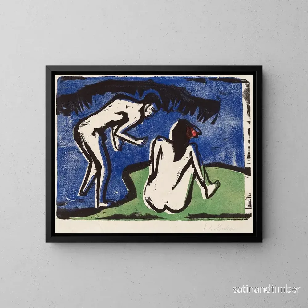 Reproduktion av målningen Par som badar - Ernst Ludwig Kirchner