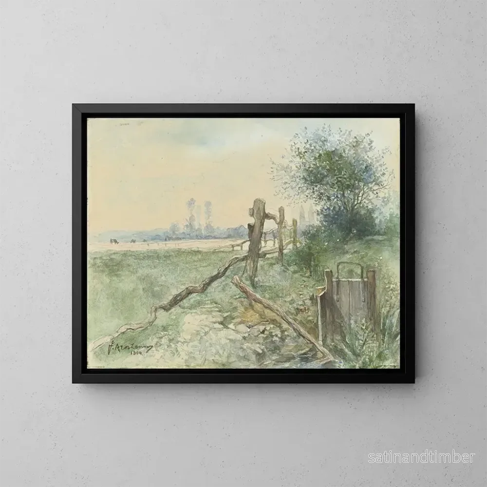 Reproduktion av målningen Landskap av polders med dike - Floris Arntzenius