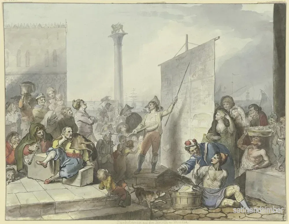 Reproduktion av målningen Bâtisseurs sur la Piazetta à Venise - Johann Heinrich Ramberg - Bild 2