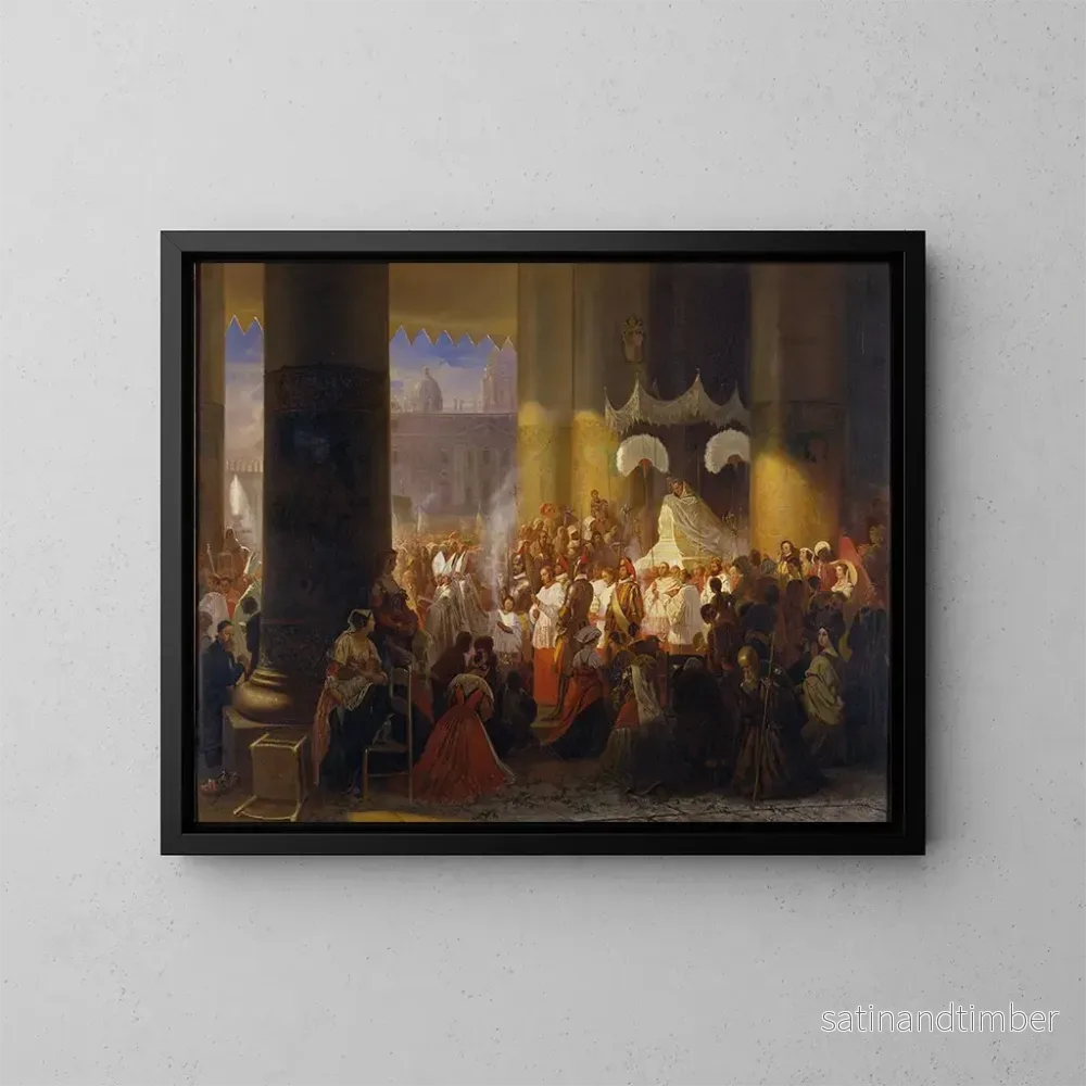 Reproduktion av målningen Procession vid Corpus Christi-festen i Rom - Egron Lundgren