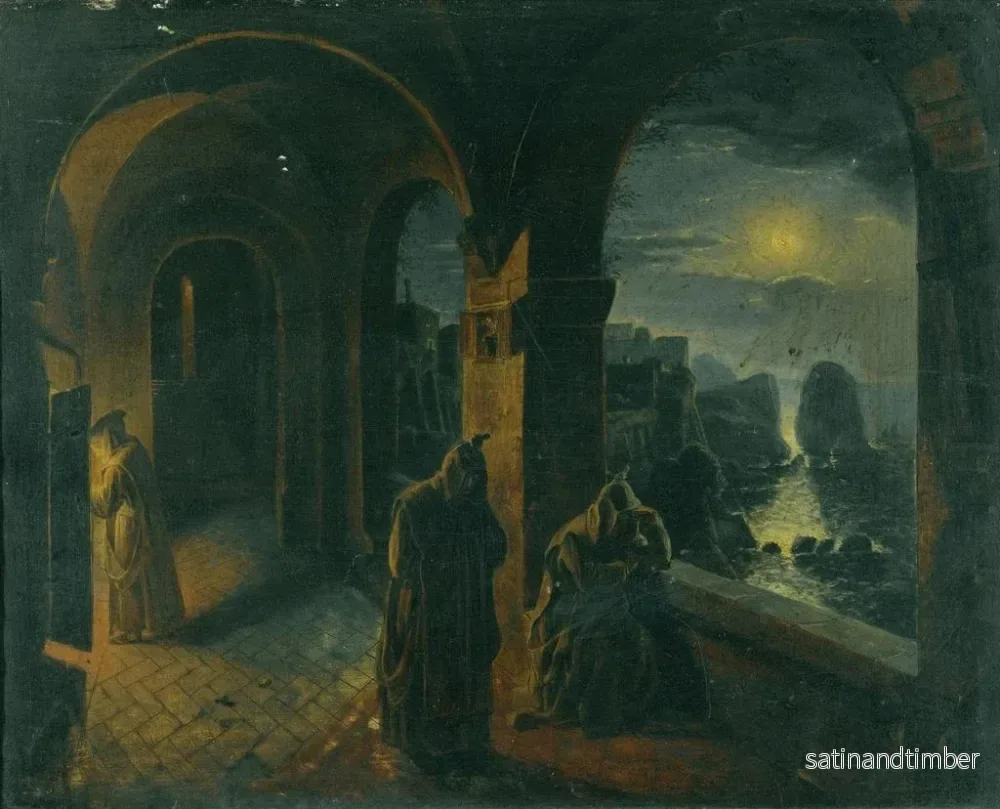 Reproduktion av målningen Cloître au clair de lune - Peter Fendi - Bild 2