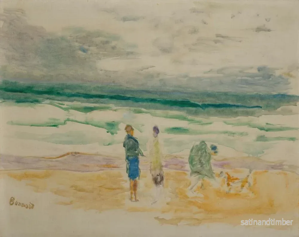 Reproduktion av målningen La plage, trois personnages et un chien - Pierre Bonnard - Bild 2
