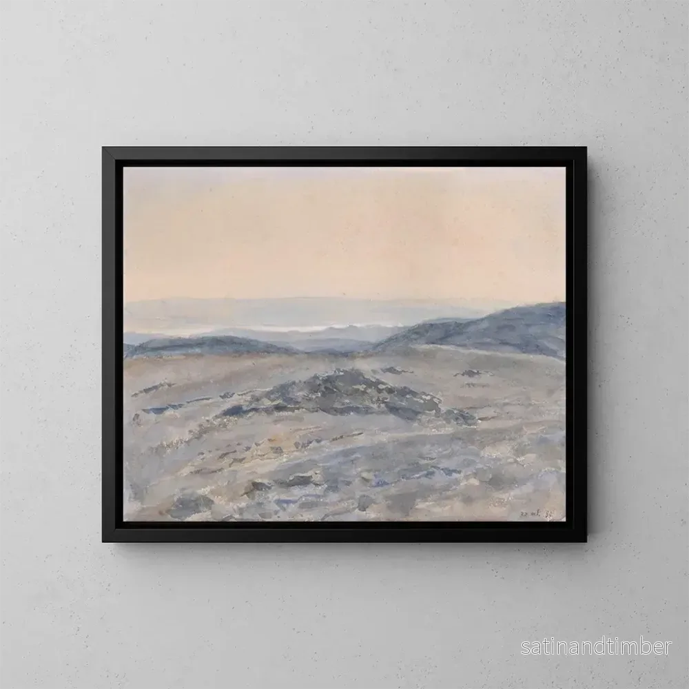 Reproduktion av målningen Vue du mont Scopus à Jérusalem sur la mer Morte et les montagnes moabites – Juliaan De Vriendt Reproduktion av målningen Vue du mont Scopus à Jérusalem sur la mer Morte et les montagnes moabites – Juliaan De Vriendt