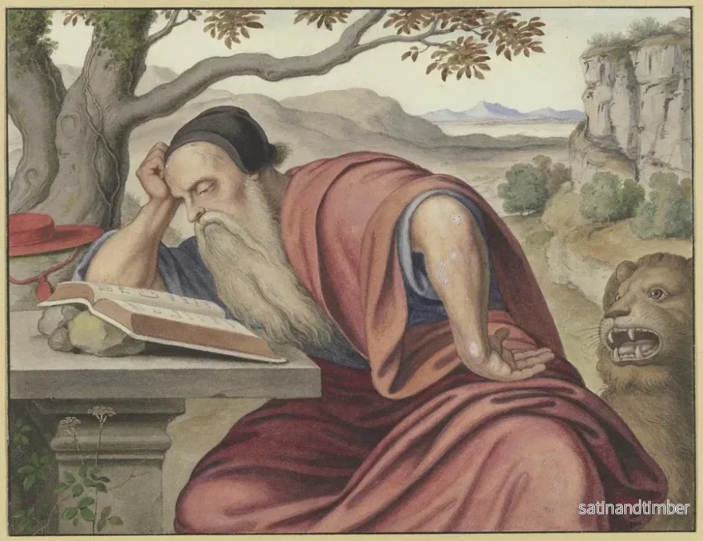 Reproduktion av målningen Saint Jérôme läsande i ett landskap - Johann Heinrich Ferdinand Olivier - Bild 2