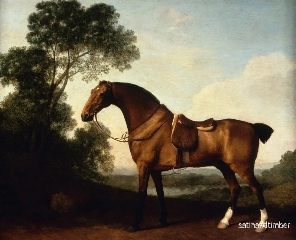 Reproduktion av målningen av en kastanjebrun jakthäst - George Stubbs - Bild 2