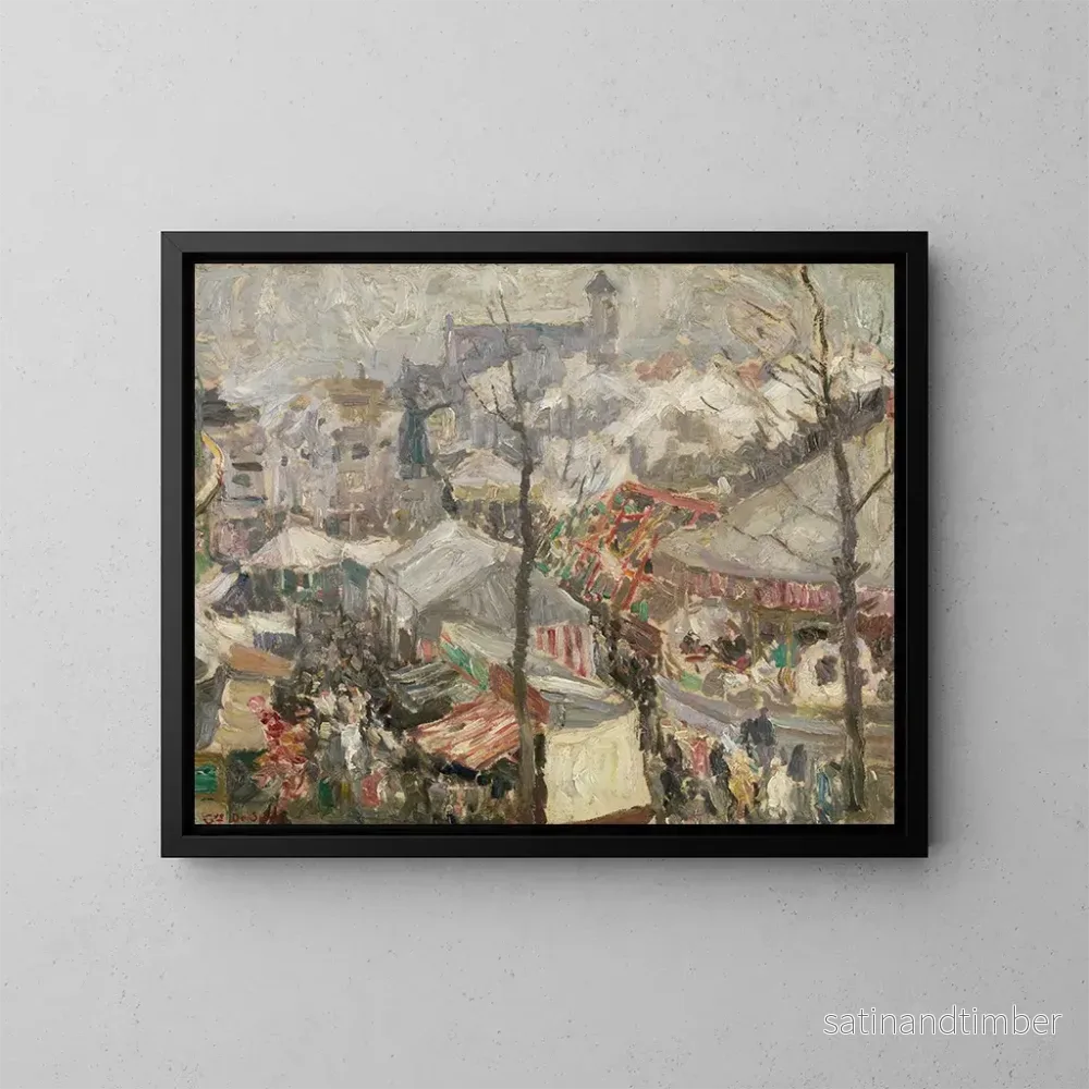 Reproduktion av målningen Foire au Vrijdagmarkt i Gand – Gustave De Smet Reproduktion av målningen Foire au Vrijdagmarkt i Gand – Gustave De Smet