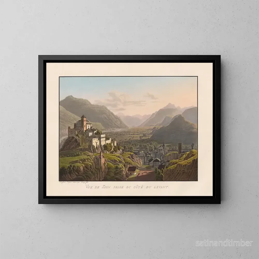 Reproduktion av målningen Vue de Sion prise du côté du levant - Gabriel Lory le Jeune