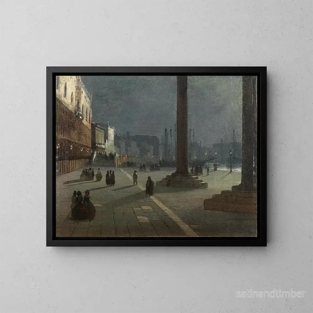 Reproduktion av målningen Venezia, Môle de San Marco - Ippolito Caffi