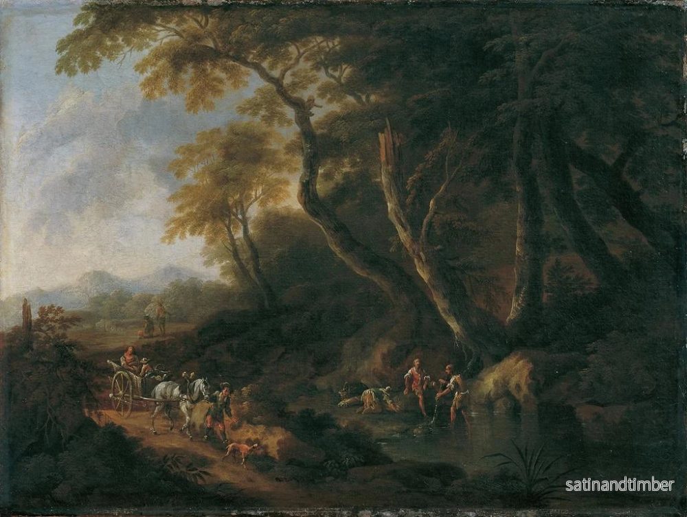 Reproduktion av målningen Landskapsbild med skog och en flod till höger - Maximilian Joseph Schinnagl - Bild 2