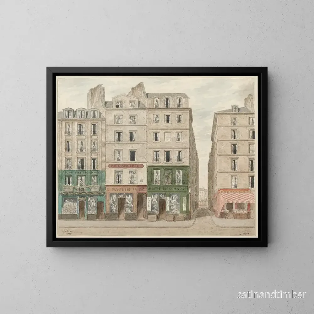 Reproduktion av målningen Rue Galande, N° 15, 19, 5:e arrondissement – Jules Gaildrau Reproduktion av målningen Rue Galande, N° 15, 19, 5:e arrondissement – Jules Gaildrau