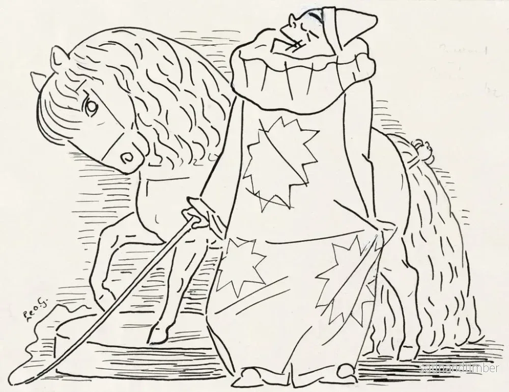 Reproduktion av målningen Nummer av clown med hästar - Leo Gestel - Bild 2