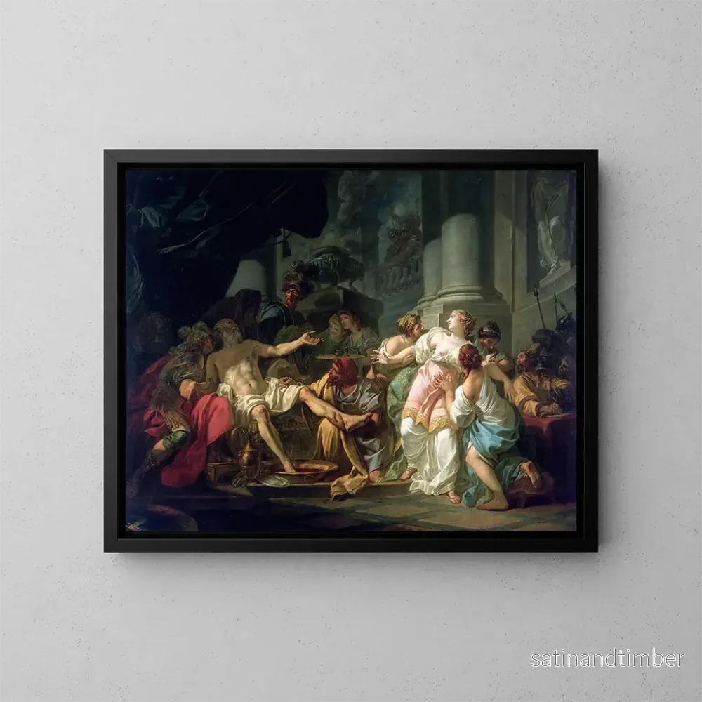 Reproduktion av målningen La Mort de Sénèque - Jacques Louis David