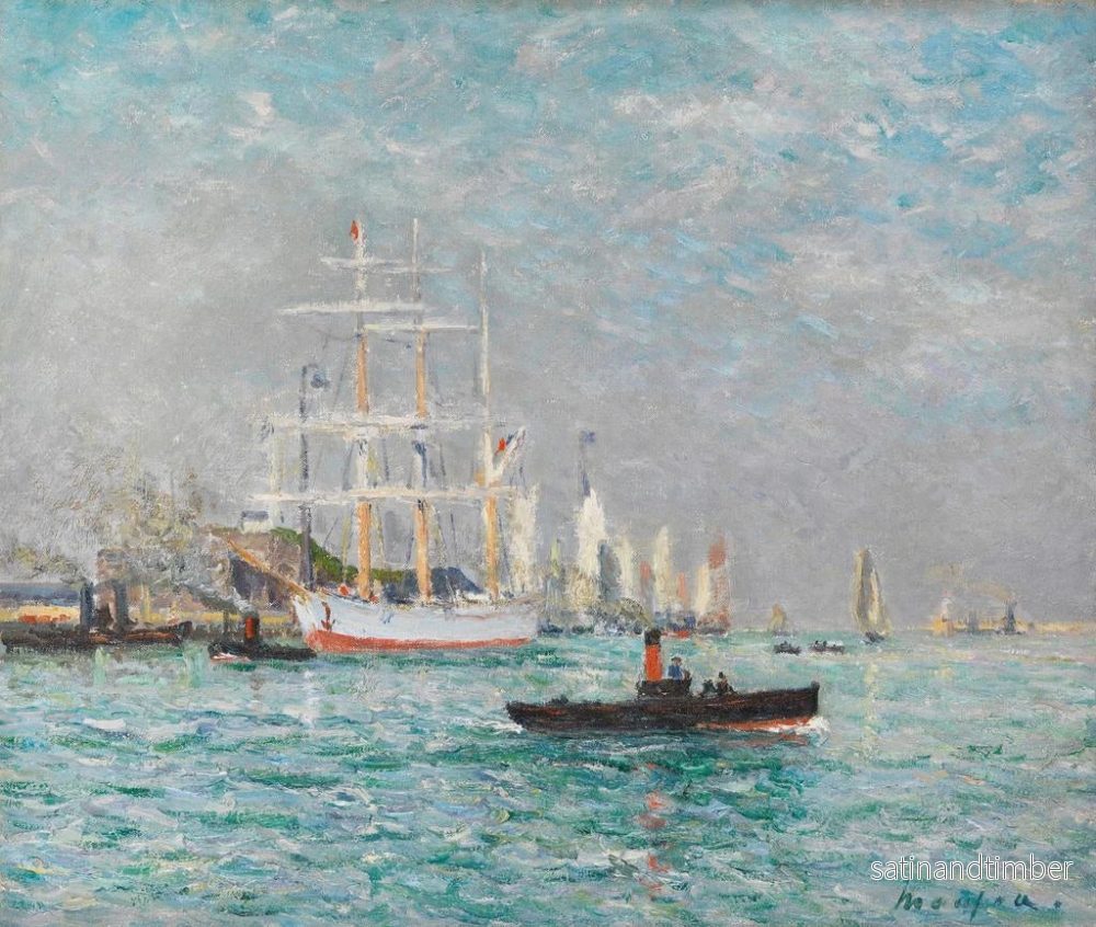 Reproduktion av målningen av Entrée d'un trois-mâts au Havre - Maxime Maufra - Bild 2