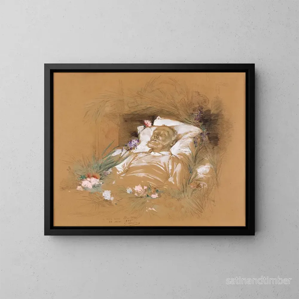 Reproduktion av målningen Victor Hugo på sin dödsbädd - Georges Jules Victor Clairin