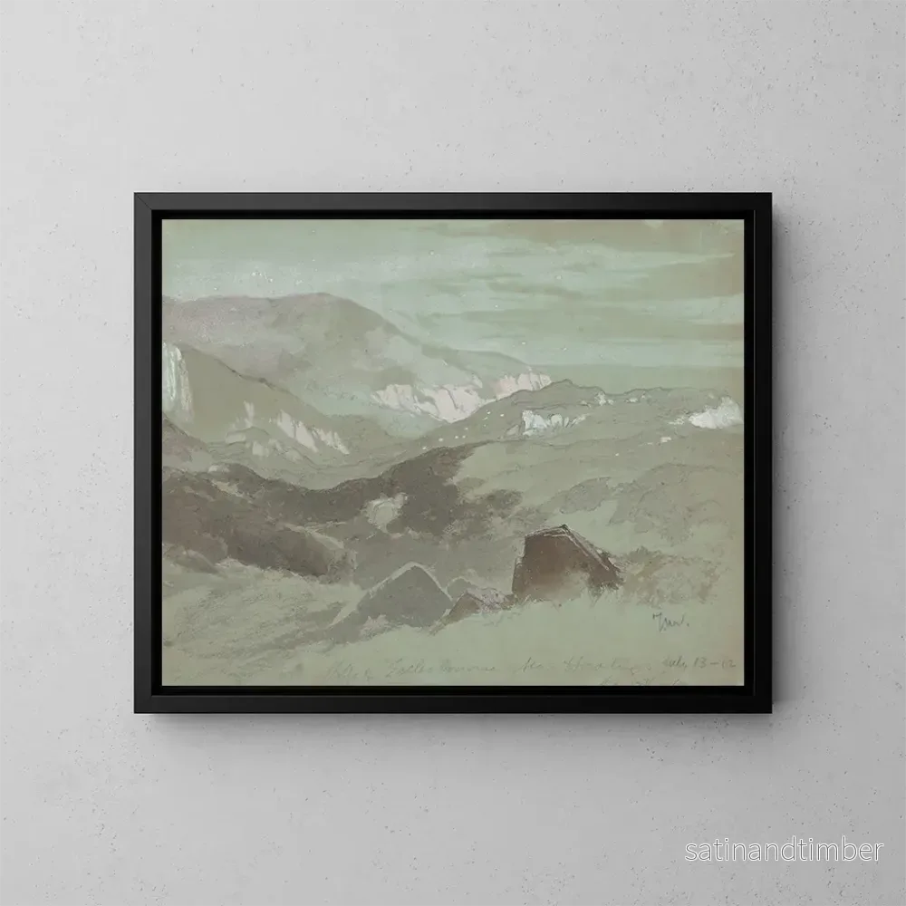 Reproduktion av målningen Falaises d'Ecclesbourne nära Hastings - Thomas Moran