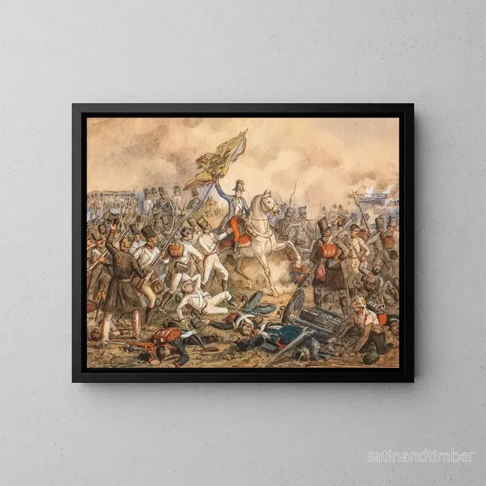 Reproduktion av målningen L'archiduc Charles vid slaget vid Aspern - Siegmund L'Allemand