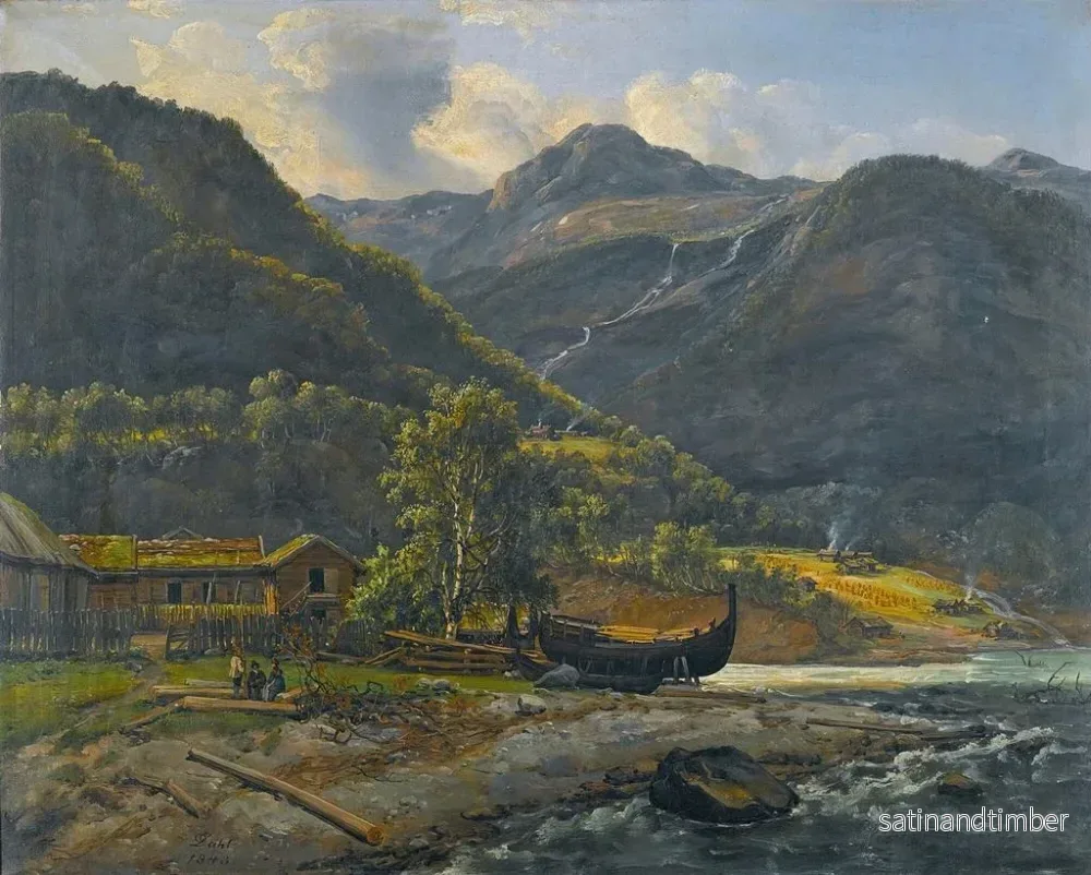 Reproduktion av målningen Vue à Skjolden dans le Lyster - Johan Christian Dahl - Bild 2