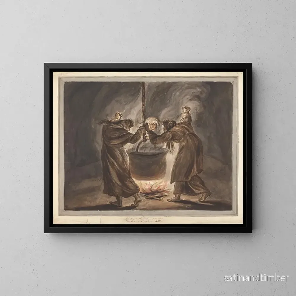 Reproduktion av målningen Les trois sorcières de Macbeth Double, double, travail et trouble - Mary Hoare