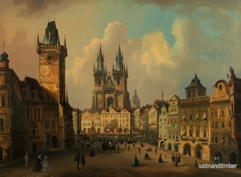Reproduktion av målningen L'anneau de la vieille ville à Prague - Ferdinand Lepié - Bild 2