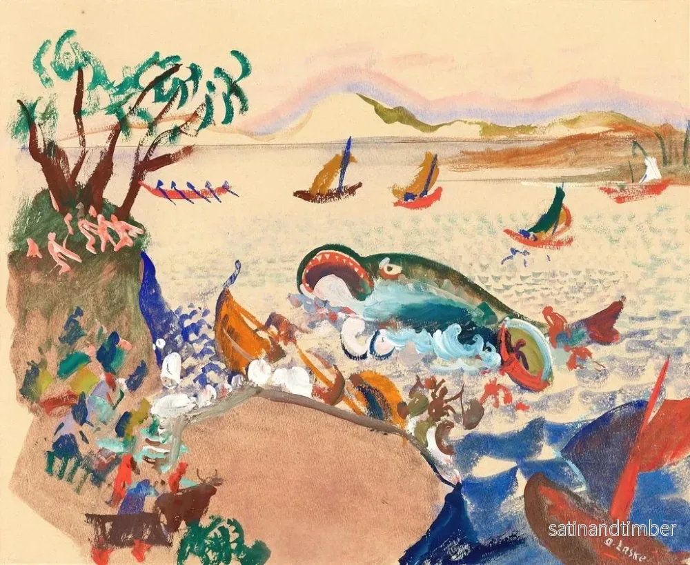 Reproduktion av målningen La Baleine - Oskar Laske - Bild 2